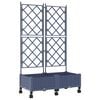 vidaXL Jardinera con enrejado y ruedas 2 uds. Gris 80 x 40 x 131,5 cm