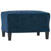 vidaXL Sill&oacute;n con taburete terciopelo azul 60 cm