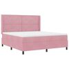 vidaXL Cama tipo Box Spring con colch&oacute;n Rosa 180 x 200 cm Terciopelo