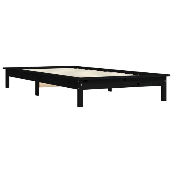 vidaXL Estructura de cama madera maciza de pino negra 100x200 cm