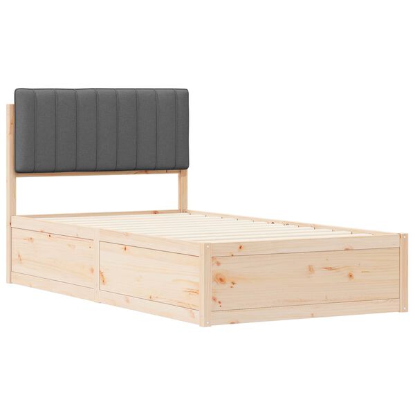 vidaXL Estructura de Cama con Cabecera Tapizada Gris oscuro