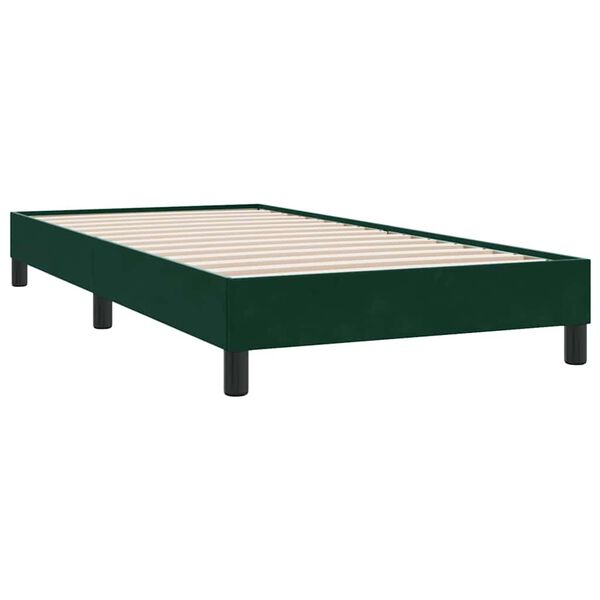 vidaXL Cama box spring sin colch&oacute;n terciopelo verde oscuro 200x220 cm