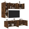 vidaXL Muebles de TV de pared 5 pzas madera ingenier&iacute;a roble ahumado