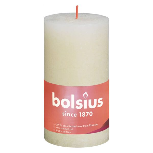 Bolsius Velas r&uacute;sticas Shine 4 uds perla suave 130x68 mm