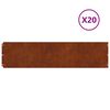 vidaXL Borde de C&eacute;sped 20 pcs 25 x 103 cm Acero oxidado Oxidado