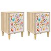 vidaXL Mesa de noche MAINZ 2 uds. Roble Sonoma 36 x 33 x 50 cm
