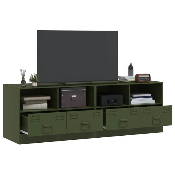 vidaXL Muebles para TV 2 unidades acero verde oliva 67x39x44 cm