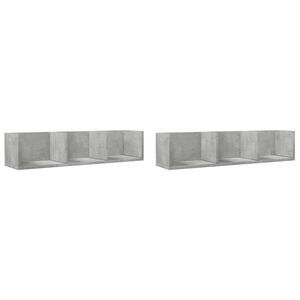 vidaXL Muebles de pared 2 uds madera de ingenier&iacute;a gris hormig&oacute;n