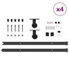 vidaXL Kit de herrajes para puertas correderas acero negro 427 cm