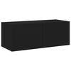 vidaXL Mueble de TV de pared con luces LED negro 80x35x31 cm