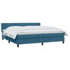 vidaXL Cama box spring con colch&oacute;n terciopelo azul oscuro 180x210 cm