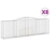 vidaXL Cestas de gaviones 8 uds forma de arco hierro 400x50x120/140 cm