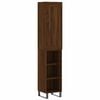 vidaXL Aparador alto madera contrachapada roble marr&oacute;n 34,5x34x180 cm