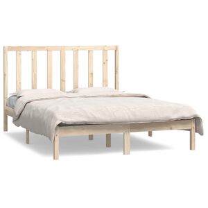 vidaXL Estructura de cama sin colch&oacute;n madera maciza de pino 135x190 cm