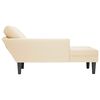 vidaXL Chaise longue con coj&iacute;n de tela de pana crema