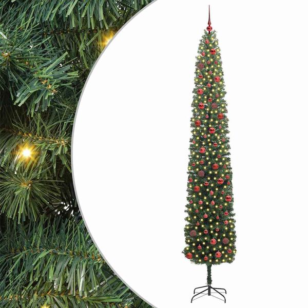 vidaXL Árbol de Navidad artificial Verde 270 cm PVC, Acero y Plástico