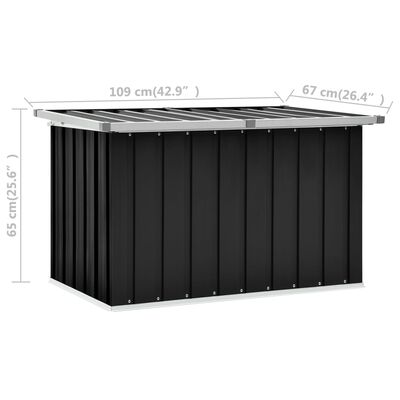 vidaXL Caja de almacenaje para jardín gris antracita 109x67x65 cm
