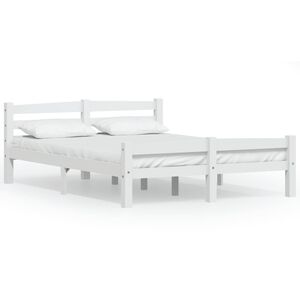 vidaXL Estructura de cama sin colch&oacute;n madera de pino blanco 140x200 cm
