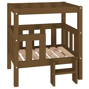vidaXL Cama para perros madera maciza pino marr&oacute;n miel 65,5x50,5x70 cm