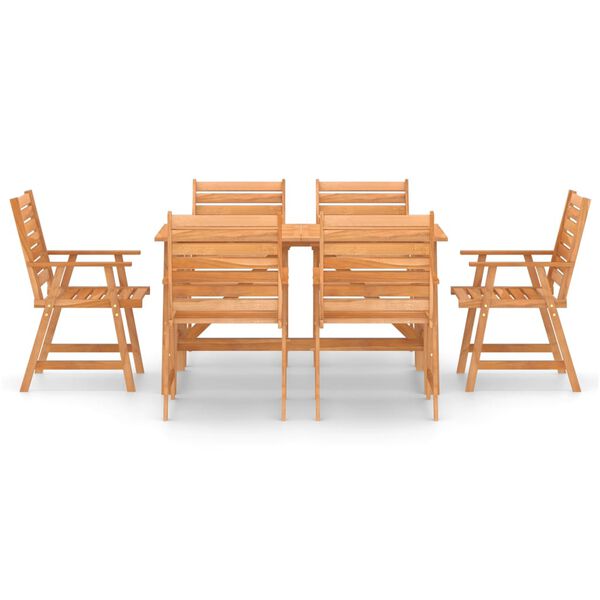 vidaXL Juego de comedor para jard&iacute;n 7 piezas madera maciza de acacia