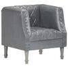 vidaXL Sill&oacute;n de cuero de cabra aut&eacute;ntico gris