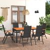 vidaXL Juego de comedor para jardín 7 piezas negro y marrón