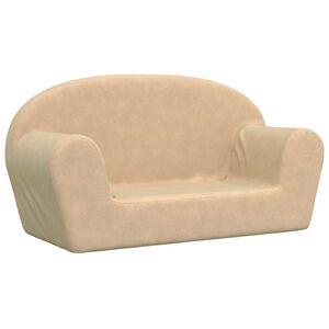 vidaXL Sof&aacute; infantil de 2 plazas de felpa suave color crema