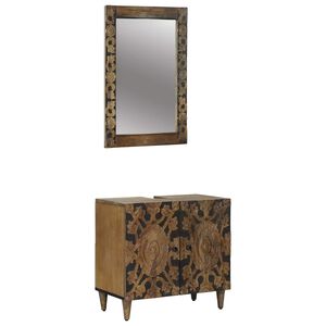 vidaXL Juego de muebles de ba&ntilde;o 2 uds. Marr&oacute;n 62 x 33 x 58 cm