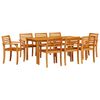 vidaXL Conjunto de Comedor de Jard&iacute;n 9 uds. Marr&oacute;n