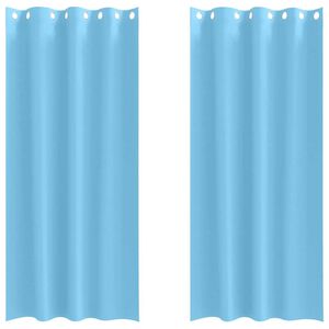 vidaXL Cortinas Opacas con Anillas 2 pcs Azul Claro 225 x 140 cm