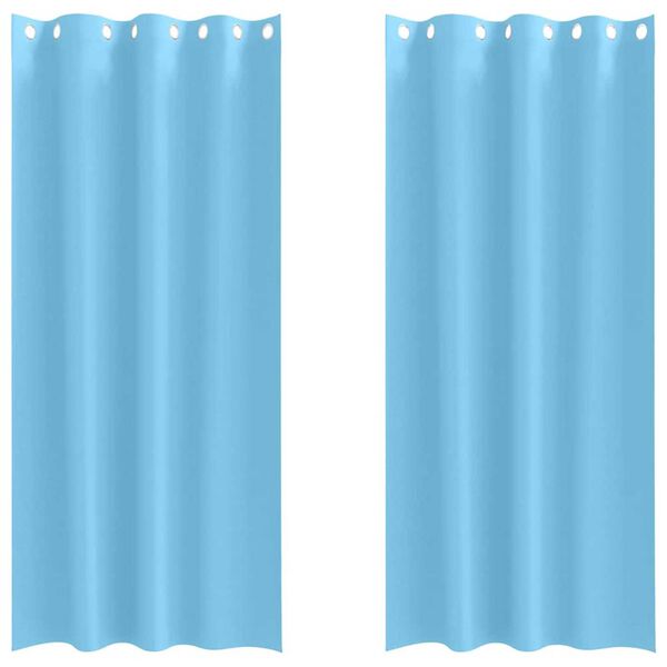 vidaXL Cortinas Opacas con Anillas 2 pcs Azul Claro 225 x 140 cm