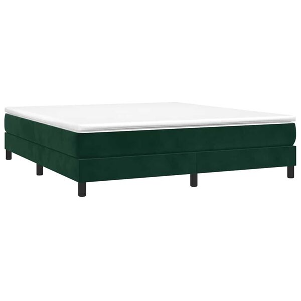 vidaXL Estructura Estructura de cama con somier terciopelo verde oscuro 180x200 cm