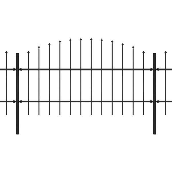 vidaXL Valla de jard&iacute;n con punta de lanza de acero 1781,5x100 cm negra