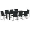 vidaXL Conjunto de Comedor de Jard&iacute;n 9 pcs Negro