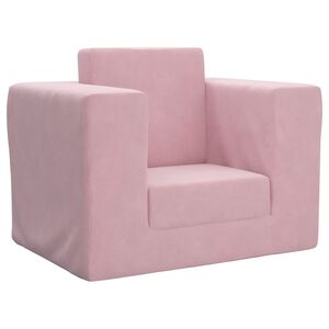 vidaXL Sof&aacute; cama para ni&ntilde;os felpa suave rosa