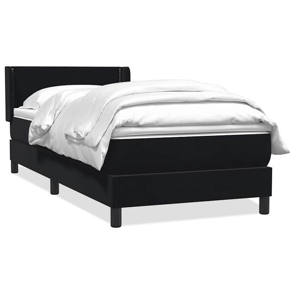 vidaXL Cama box spring con colch&oacute;n cuero sint&eacute;tico negro 80x210 cm