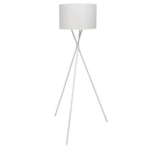 vidaXL L&aacute;mpara de pie con pantalla y soporte blanco