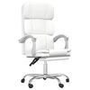vidaXL Silla de oficina reclinable cuero sint&eacute;tico blanco
