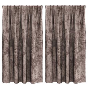 vidaXL Cortina con cortinas 2 pcs Capuchino 140 x 140 cm Terciopelo