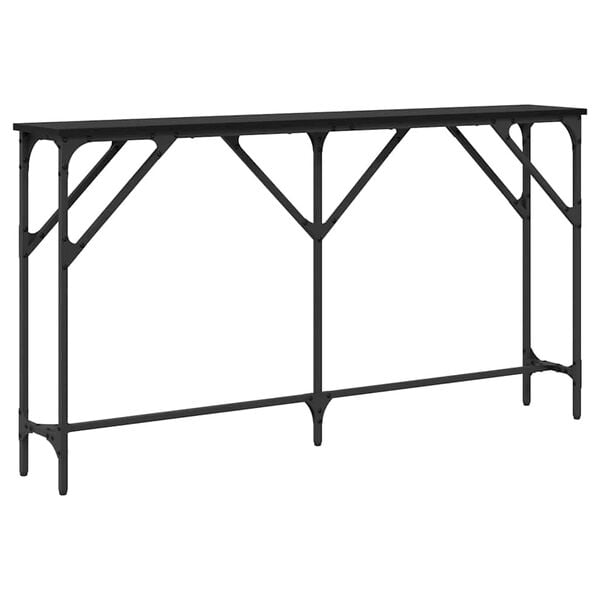 vidaXL Mesa Consola Roble negro 140 x 23 x 75 cm