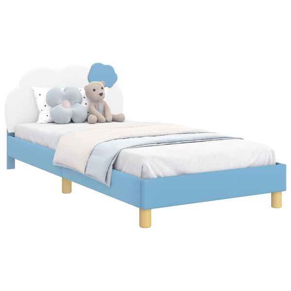 vidaXL Estructura de cama con cabecera Azul 80 x 200 cm PU