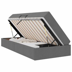 vidaXL Cama con almacenamiento y colch&oacute;n Gris oscuro 100 x 200 cm