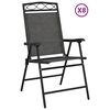 vidaXL Sillas plegables, 8 unidades, acero y textilene gris melange.