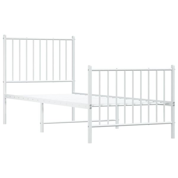 vidaXL Estructura cama sin colchón con estribo metal blanco 80x200 cm