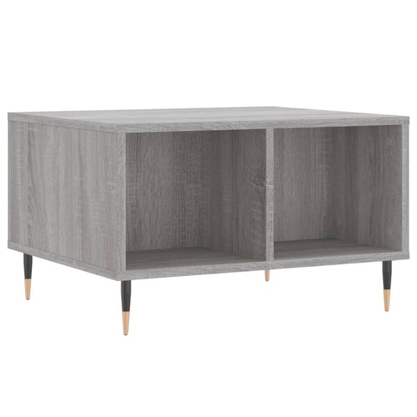 vidaXL Mesa de centro madera contrachapada gris Sonoma 60x50x36,5 cm