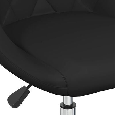 vidaXL Silla de oficina giratoria de cuero sintético negro