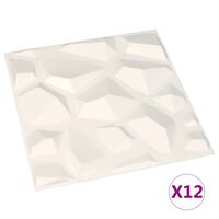 vidaXL Paneles de pared 3D 12 unidades 0,5x0,5 m 3m²