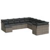 vidaXL Set de sof&aacute;s de jard&iacute;n 11 pzas y cojines rat&aacute;n sint&eacute;tico gris