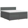 vidaXL Cama box spring con colch&oacute;n Gris oscuro 160 x 200 cm Tela
