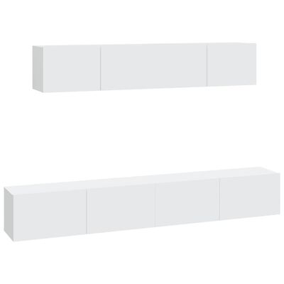 vidaXL Set de muebles para TV 4 piezas madera contrachapada blanco